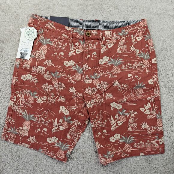 Jachs Bleecker Shorts Men's 32 Burnt Orange Stitch Fix Stretch Twill Tropical - Picture 1 of 5